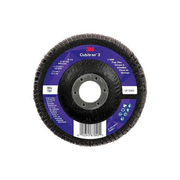 3m Cubitron Abrasive Flap Disc,Coated,Polyester,PK10 7100380348