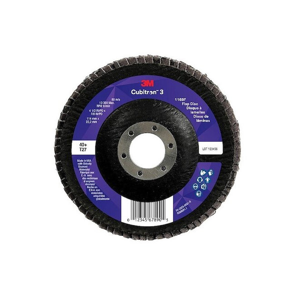 3m Cubitron Abrasive Flap Disc,Coated,Polyester,PK10 7100380474