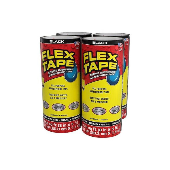 Flex Seal Roof Repair Tape,5" L,8" W,Black TFSBLKR0805