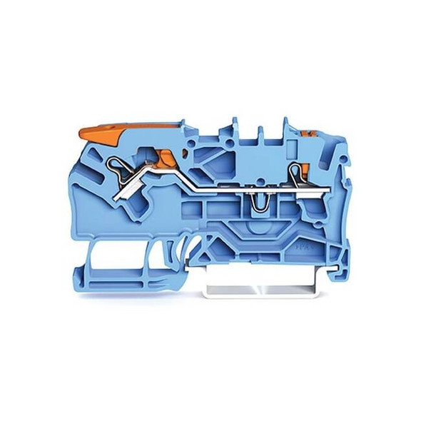Wago Terminal Block,2.42" L,1.55" W,800V,Blue 2102-5204