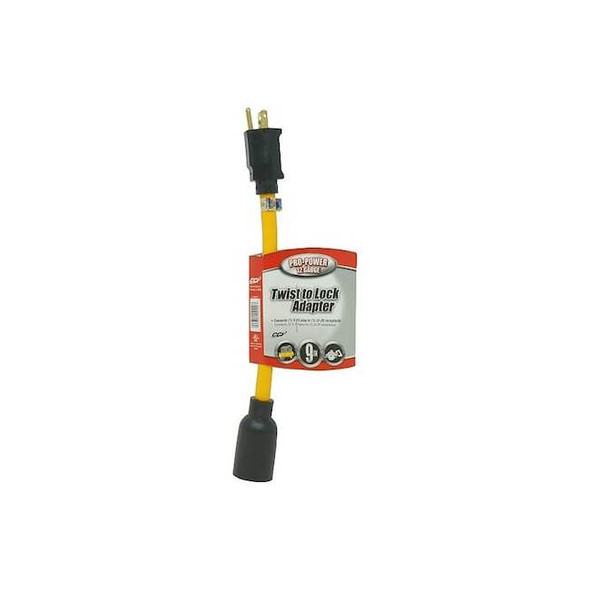 Southwire Cord Adapter, 9 in, Yellow, 1 Outlet 90208802