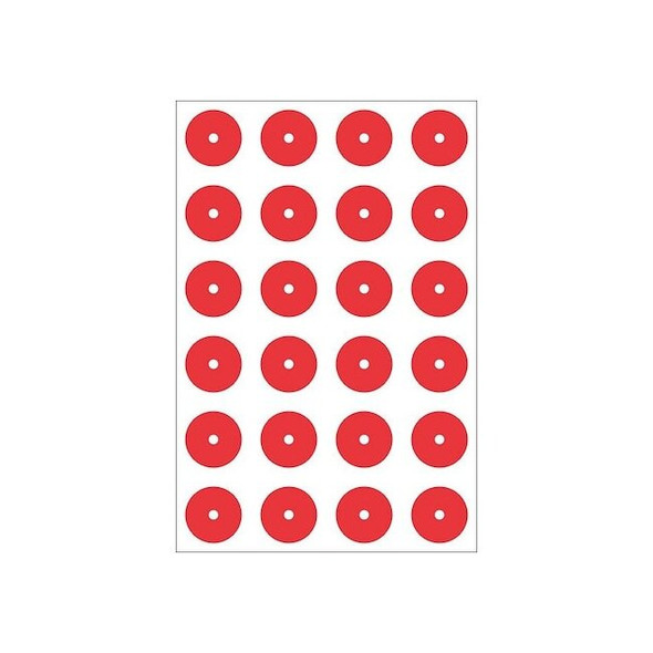 Accuform Gauge Marking Labels,Red,PK24 GML101RD