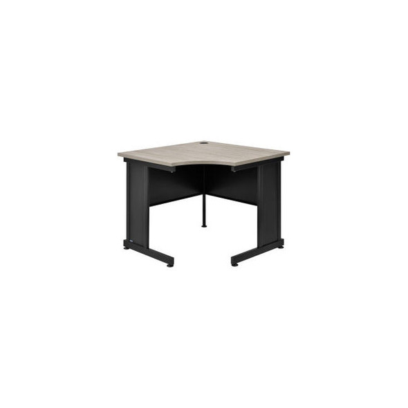Interion 36""W Corner Desk - Rustic Gray