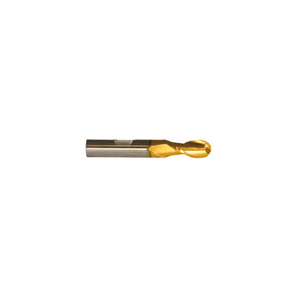 Cleveland HG-2B HSS 2-Flute TiN Ball Nose Single End Mill 15/16"" x 3/4"" x 2-1/