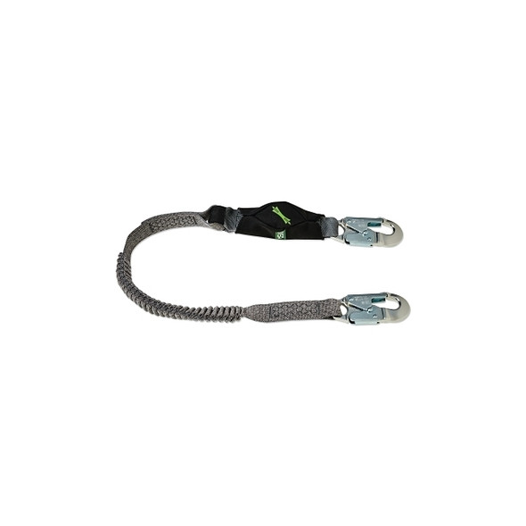 V-Series Stretch Single-Leg Energy Absorbing Lanyard, 310 lb, 6ft, Sm Snap Hooks