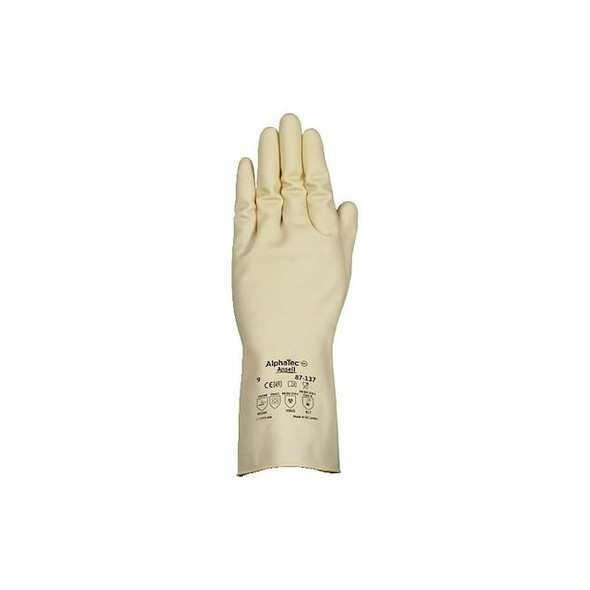 Ansell Chemical-Resistant Gloves,Beaded Cuff,PR 87-137