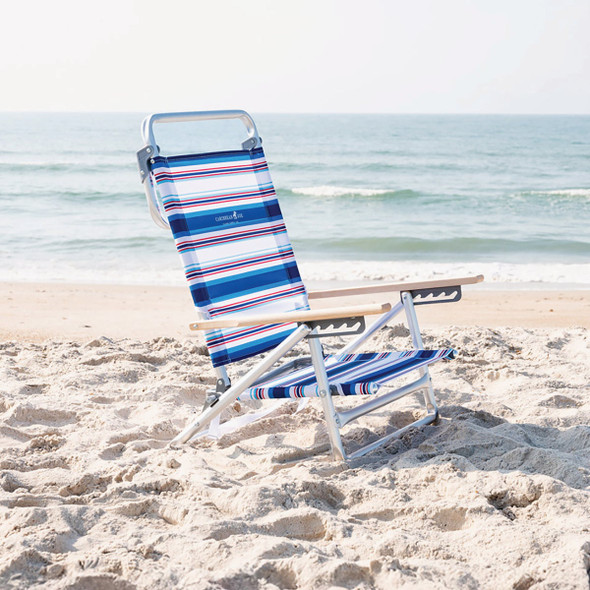 Caribbean Joe 5-Position Folding Beach Chair CJ-7740RWBST 863672