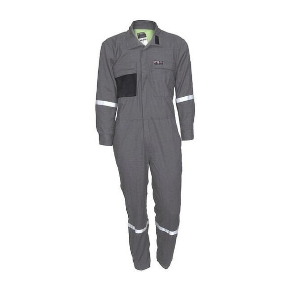 Coverall, 8.9 cal/sq cm ATPV, M, 30 in Inseam, FR Inherent Blend, Zipper