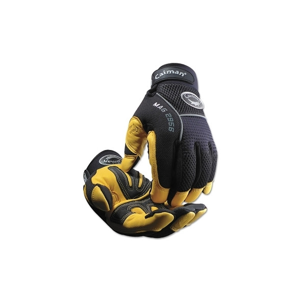 Gold Grain Leather Palm Gloves, 2X-Large, Gold/Black