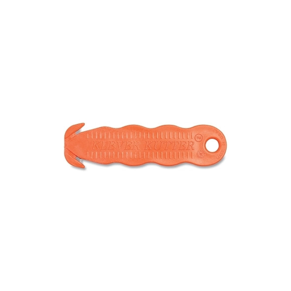 Klever Kutter Safety Cutter, 4-5/8 in L, Straight Blade, Steel, Plastic, Orange