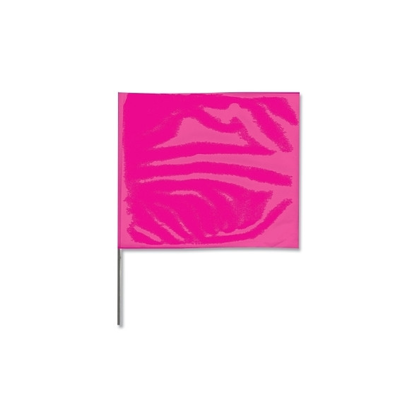 Stake Flags, 4 in x 5 in, 24 in Height, Pink Glo Pack of 100