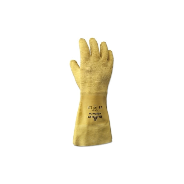 Original Nitty Gritty Rubber-Coated Gloves, Large, Gray/Yellow