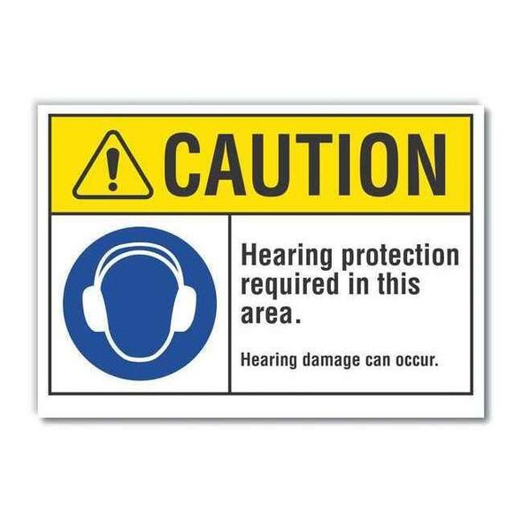 Caution Sign,Self-Adhesive Vinyl,10 in H, LCU3-0055-RD_14x10