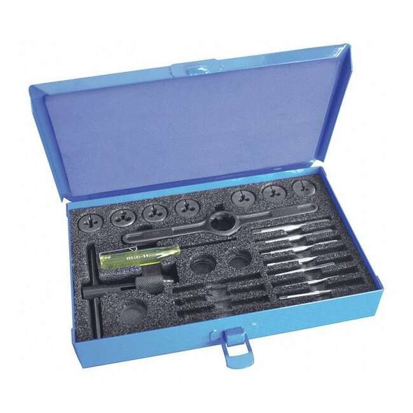 17PC Plug Hand Taps and Round Adjustable Dies Set 7 Sizes M2.5 To M6
