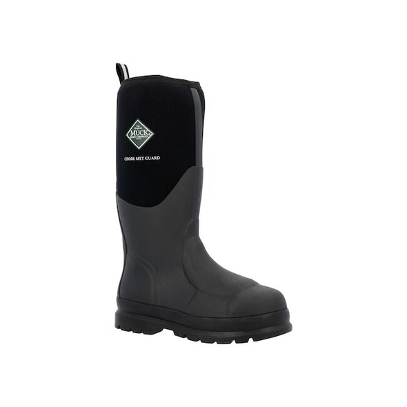Muck Boot Co Rubber Boot w/Met Guard, Steel Toe, BLack, 11 CHS-META