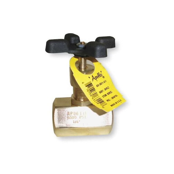 Apollo Valves Globe Valve,1/4",Brass,FNPT,5000 psi 6090101