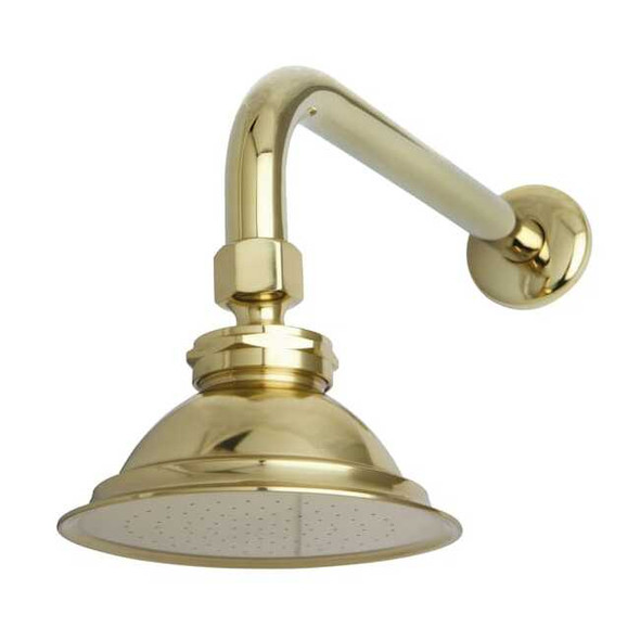 Kingston Brass Shower Head, Polished Brass, Wall Mount P10PBCK