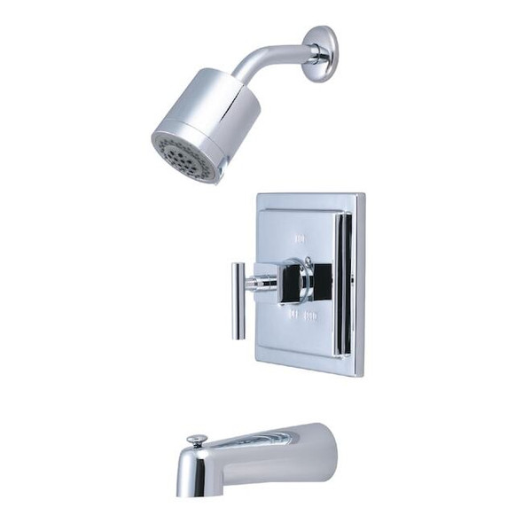 Tub and Shower Faucet, Standard, 3, Wall Mount, Polished Chrome