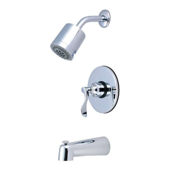 Kingston Brass Tub and Shower Faucet, 3, Wall Mount, Polished Chrome KB6691DFL