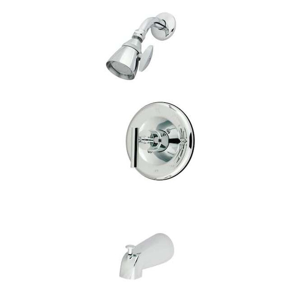 Kingston Brass Tub and Shower Faucet, Polished Chrome, Wall Mount KB6631CML