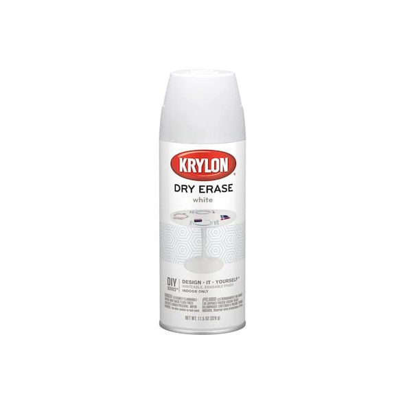 Krylon Dry Erase Coating,White,Spray,12 oz K03942000