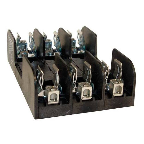 Open Fuse Block, 0 to 30A Amp Range, 600V AC/DC Volt Rating, 3 Poles, Screw