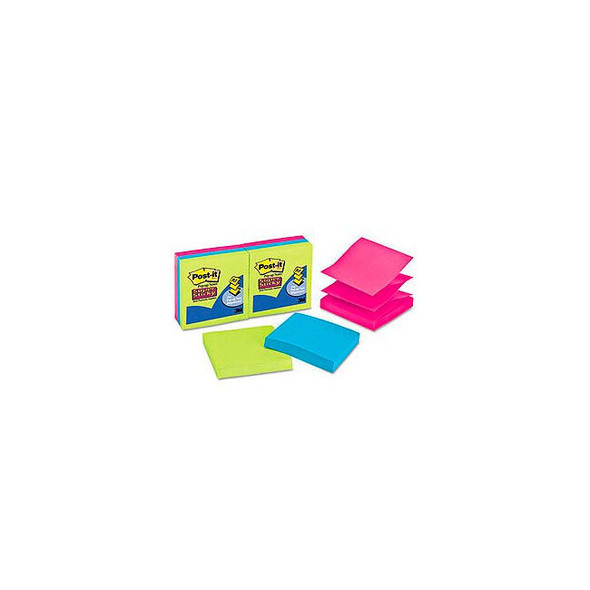 Pop-Up Notes Super Sticky 3 x 3 Assorted Ultra Colors 6/PK