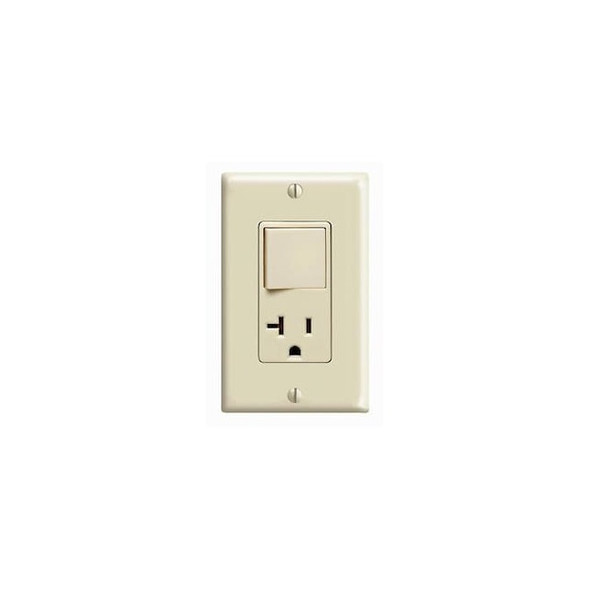 Leviton Combo Switch/Outlet, Ivory, 20A 120V 5636-I