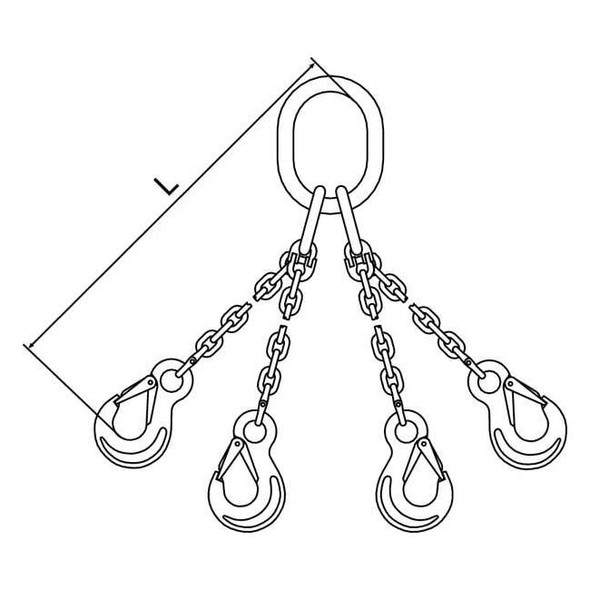 Pewag Chain Sling,G120,QOS,Alloy Steel,5 ft. L 7G120QOS/5
