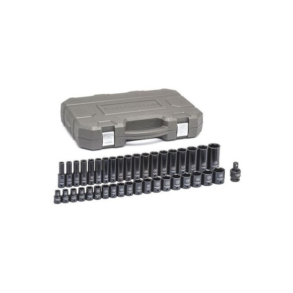 39 Piece 1/2" Drive 6 Point Standard & Deep Impact Metric Socket Set