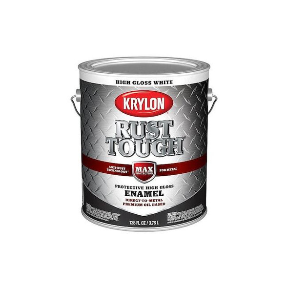 Krylon Rust Tough Enamel,White,Gloss,1G K09729008