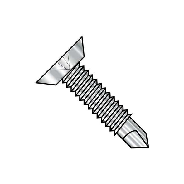 #12-24 x 3/4 in Phillips Flat Machine Screw, Plain Steel, 2500 PK