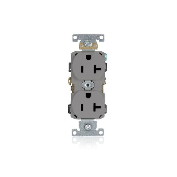 Leviton Duplex Receptacle Outlet,20A,Gray,125V CR020-GY