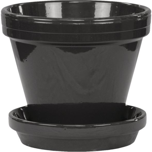 Ceramo 4.5 In. Black Powder-Coated Standard Pot PCSBX-4-BL 762201