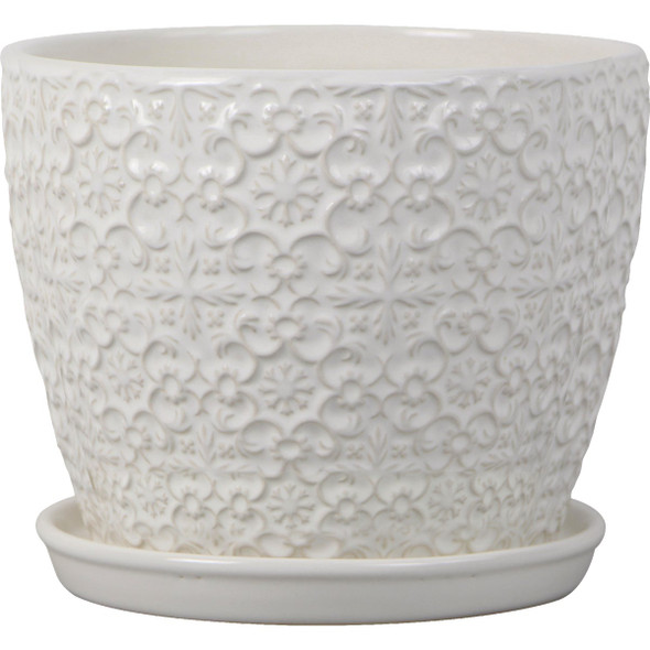 Trendspot 10 In. White Ceramic Bell Planter CR11403S-100W