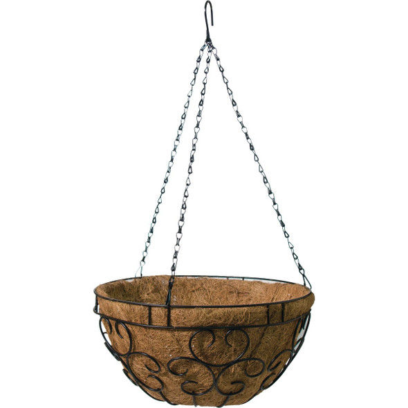 Green Thumb 14 In. Black Hanging Plant Basket 88620GT
