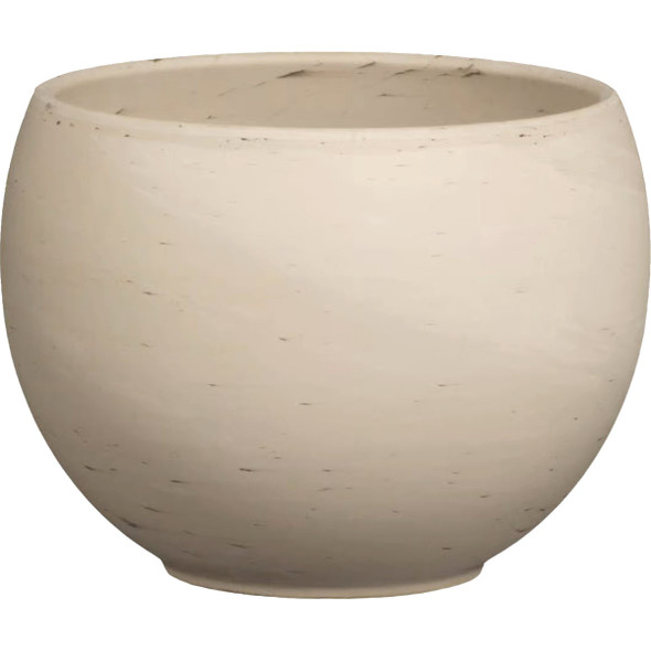 Ceramo 5 In. White Granite Clay Luna Sphere Pot LUSP-GT-4