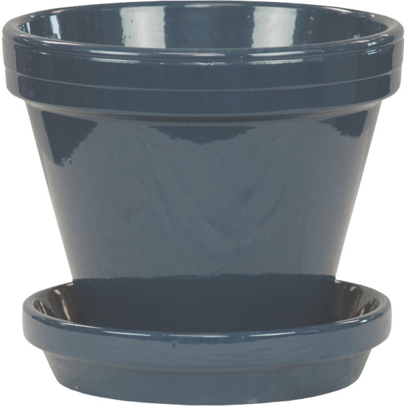 Ceramo 4 In. Slate Blue Powder-Coated Saucer PCSABX-4-SB 745706