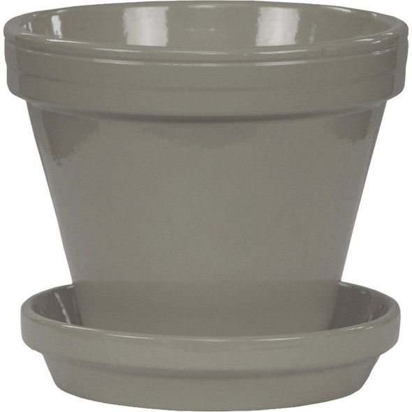 Ceramo 8 In. Grey Powder-Coated Saucer PCSABX-8-GY 743447