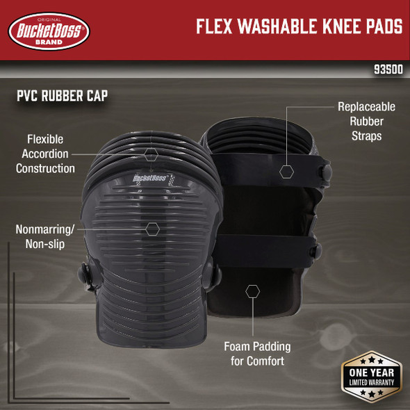 Bucket Boss Flex Washable Kneepads 93500 385455