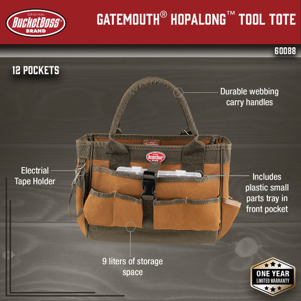 Bucket Boss 16 In. Gatemouth Hopalong Tool Tote 60088 322175