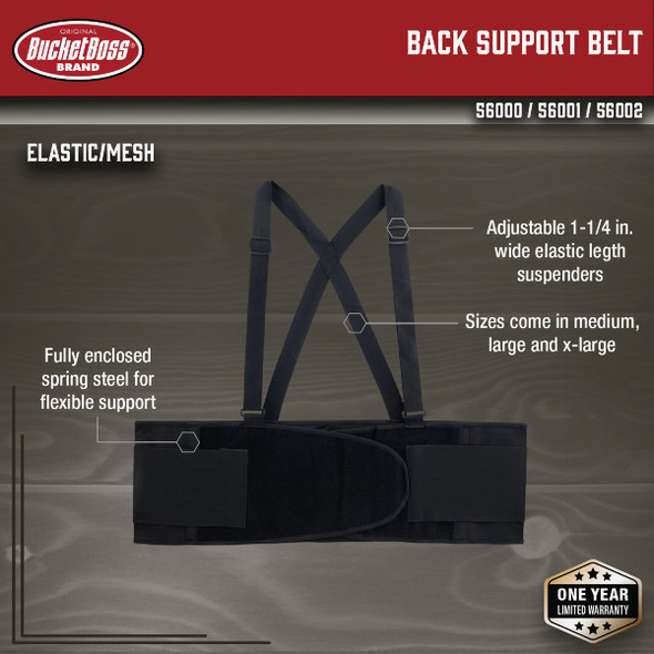 Bucket Boss Large Back Support Belt 56000 326866