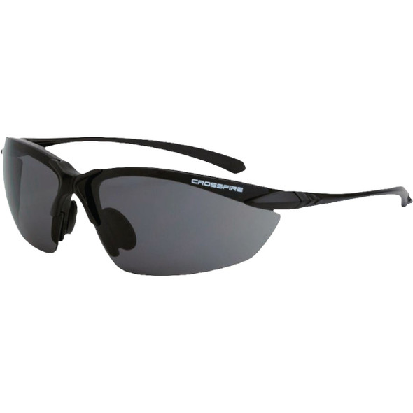 Crossfire Sniper Premium Matte Black Frame Safety Glasses with Smoke Lens 921