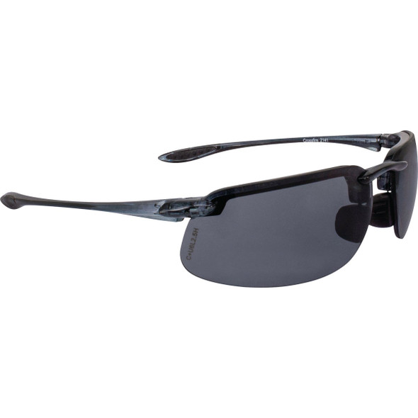Crossfire ES4 Premium Crystal Black Frame Safety Glasses with Smoke Lens 2141