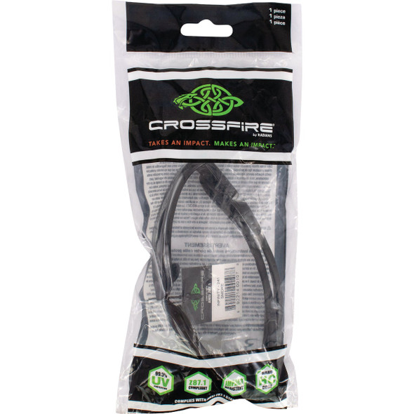 Crossfire Infinity Premium Crystal Black Frame Safety Glasses with Smoke Lens 241 371352
