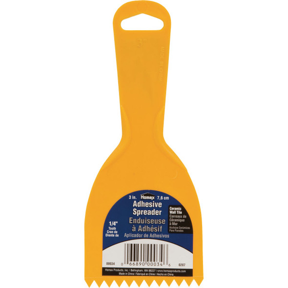 Homax 3 In. 1/4 In. V-Notch Adhesive Spreader 00034