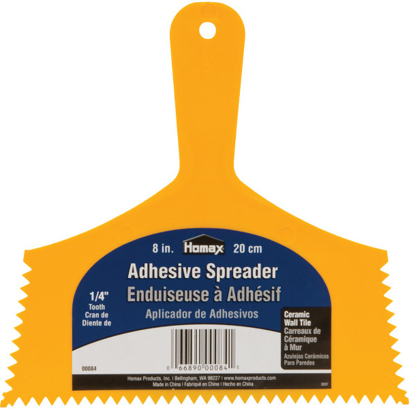 Homax 8 In. 1/4 In. V-Notch Adhesive Spreader 00084