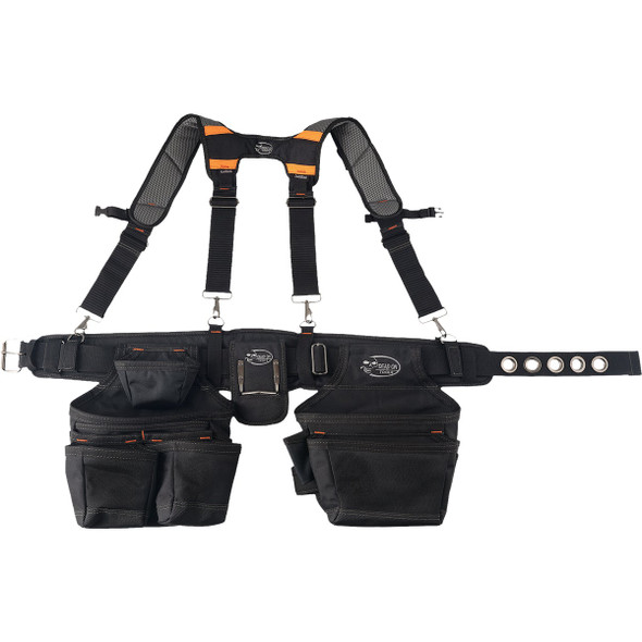 Dead On 2-Pouch Professional Carpenter's Tool Belt with Suspenders HDP400945