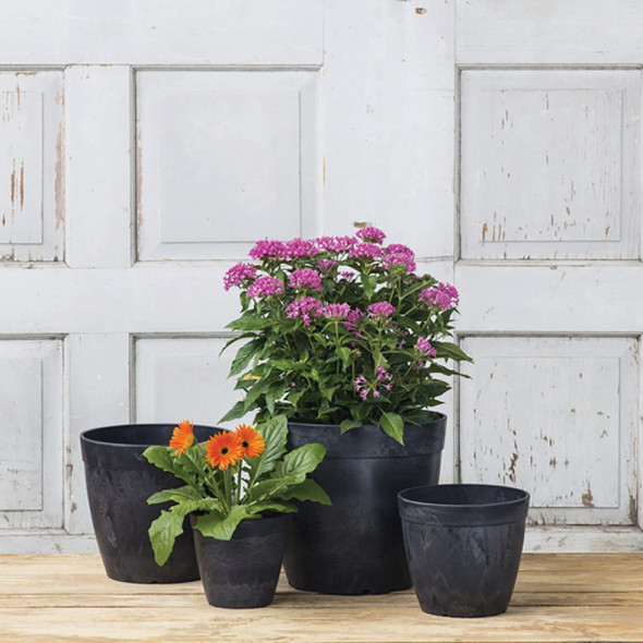 Novelty StoneArt Dolce 10 In. Black Round Planter 03108.05 736711