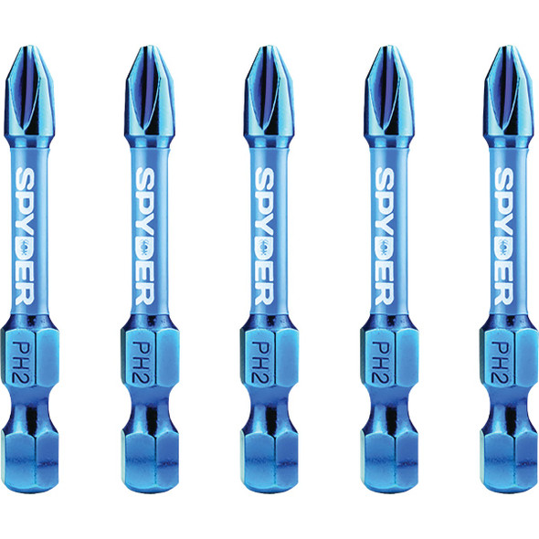 Spyder 2 In. Phillips #2 Impact Driver Bit (5-Pack) 19087